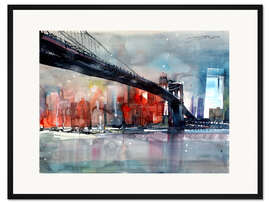 Gerahmter Kunstdruck New York, Brooklyn Bridge IV