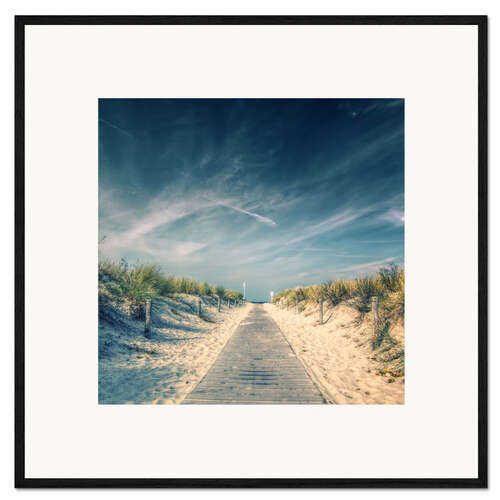 Ingelijste kunstdruk Way to the beach