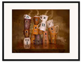 Gerahmter Kunstdruck Kaffee Zeit in der Küche