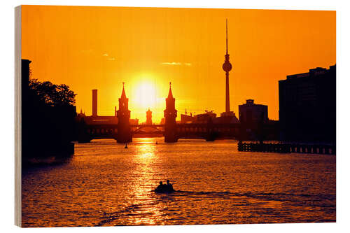 Holzbild Berlin Oberbaumbrücke