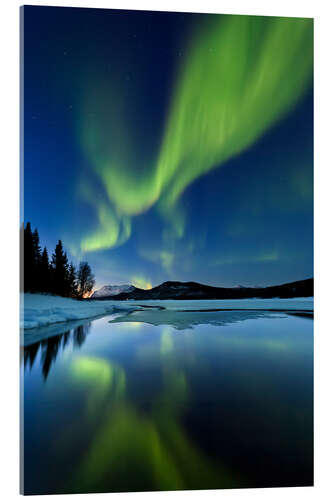 Acrylic print Aurora Borealis over Sandvannet Lake 