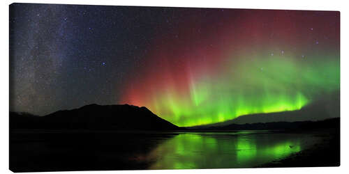 Canvas print Polar Lights, Milky Way and Big Dipper