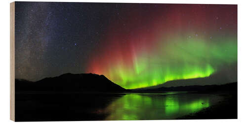 Stampa su legno Polar Lights, Milky Way and Big Dipper