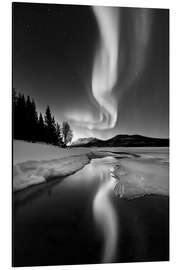 Magnettafel Aurora Borealis über Sandvannet See in Troms, Norwegen