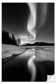 Muursticker Aurora Borealis over Sandvannet Lake in Troms County, Norway