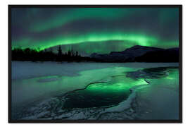 Gerahmter Kunstdruck Aurora Borealis in Norwegen I