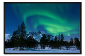 Gerahmter Kunstdruck Aurora Borealis in Norwegen II