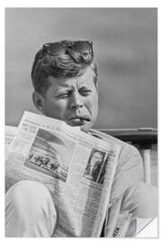 Wandsticker John F. Kennedy mit Zeitung