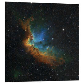 Foam board print NGC 7380 in the Hubble palette colors