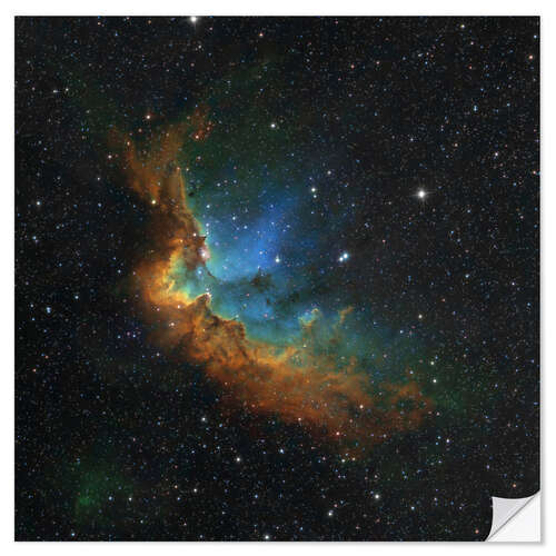 Sticker mural NGC 7380 in the Hubble palette colors