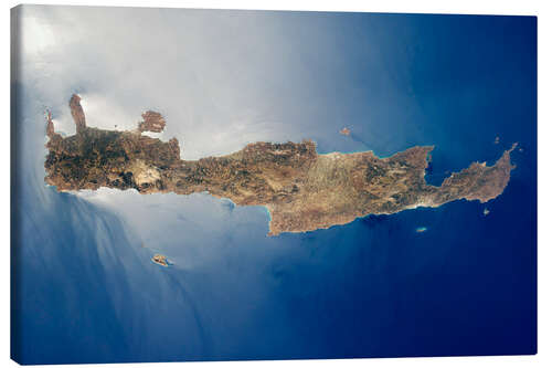 Canvas print View from space of the island of Crete