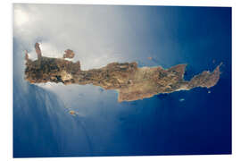 Print på skumplade View from space of the island of Crete