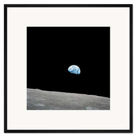 Gerahmter Kunstdruck Erde aus der Sicht des Mondes