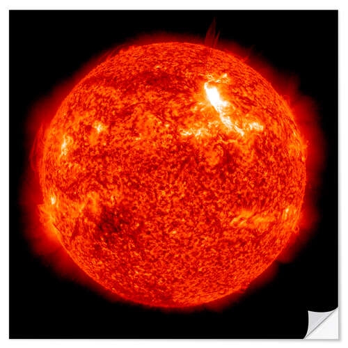 Selvklebende plakat Solar flare on the Sun's surface