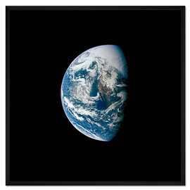 Gerahmter Kunstdruck Blick auf die Erde aus dem Raumschiff Apollo 13