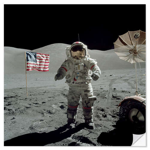 Selvklebende plakat Astronaut on the moon