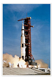 Poster Apollo-11-Raumfahrzeug hebt vom Kennedy Space Center ab
