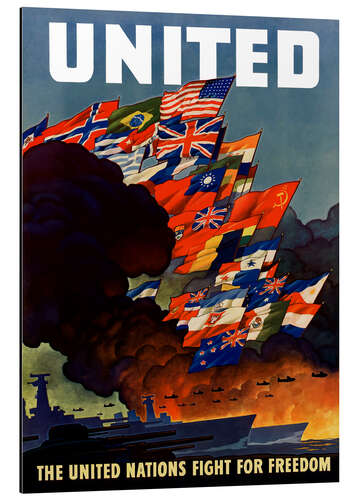 Quadro em alumínio War propaganda poster in the 2nd World War