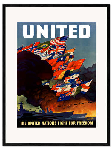 Framed art print War propaganda poster in the 2nd World War