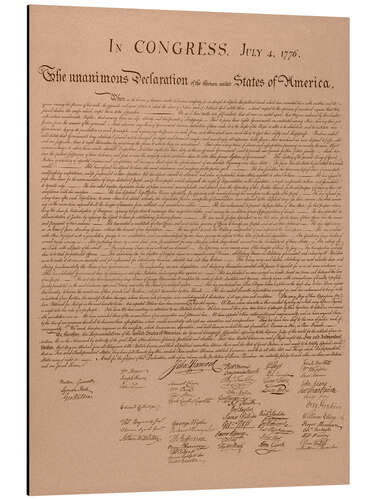 Alumiinitaulu United States Declaration of Independence