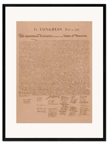 Framed art print United States Declaration of Independence