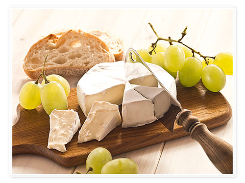 Poster Käse und Weintrauben