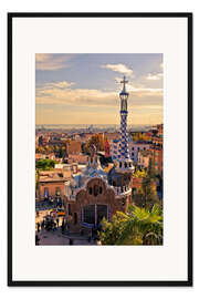 Gerahmter Kunstdruck Park Güell in Barcelona