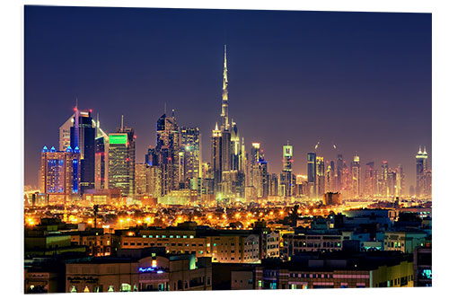 PVC print Dubai skyline at night