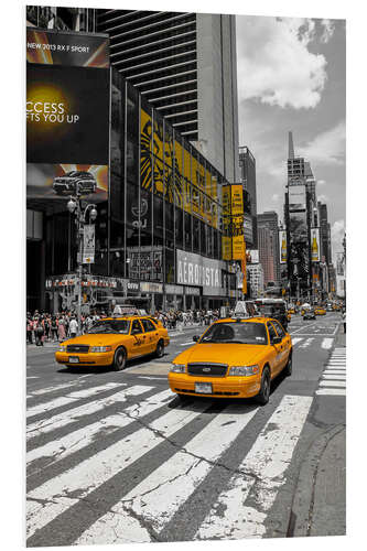 Hartschaumbild Yellow Cabs auf dem Time Square 2