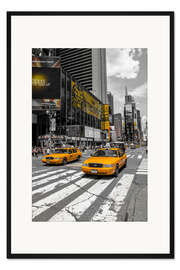 Gerahmter Kunstdruck Yellow Cabs auf dem Time Square 2