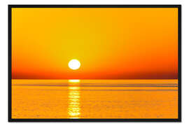 Gerahmter Kunstdruck Sonnenaufgang über dem Meer