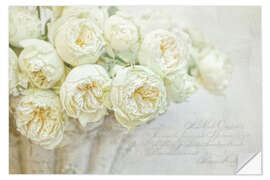 Sticker mural Roses blanches - Lizzy Pe