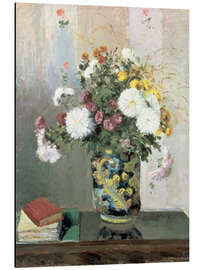 Quadro em alumínio Bouquet of Flowers, Chrysanthemums in a Chinese Vase