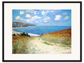 Gerahmter Kunstdruck Strandweg durch den Weizen bei Pourville