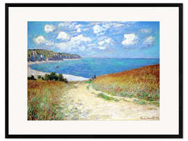 Gerahmter Kunstdruck  Strandweg durch den Weizen bei Pourville - Claude Monet