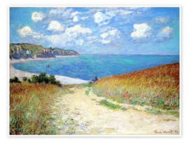 Póster  Camino en los campos de trigo de Pourville - Claude Monet