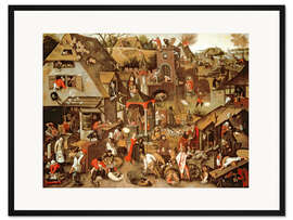 Gerahmter Kunstdruck Die niederländischen Sprichwörter