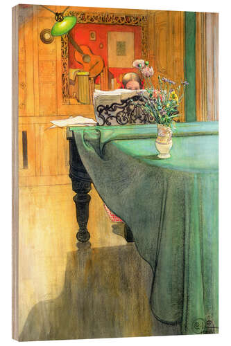 Hout print Brita at the Piano
