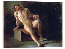 Wood print Nude man, study