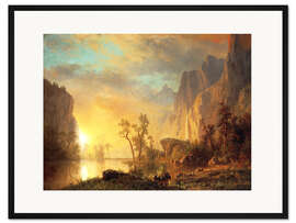 Gerahmter Kunstdruck Sonnenuntergang in den Rockies