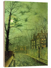 Wood print A Moonlit Road