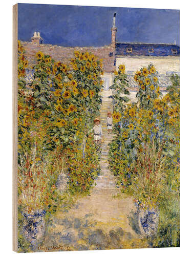 Tableau en bois Le Jardin de Monet à Vétheuil