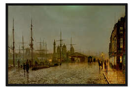 Gerahmter Kunstdruck Hull Docks bei Nacht