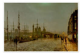 Wall print  Hull Docks by Night - John Atkinson Grimshaw