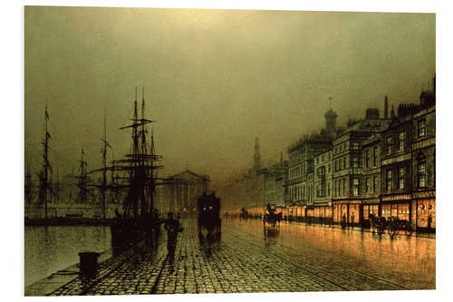 Foam board print Greenock Dock by Moonlight