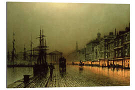 Magnettafel Greenock Dock im Mondschein