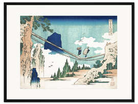 Gerahmter Kunstdruck Hängebrücke zwischen Hida und Etchu