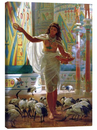 Canvas print Holy Ibis in the halls of Karnac