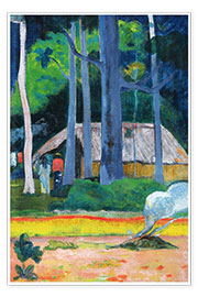 Póster  Hut in the Trees - Paul Gauguin