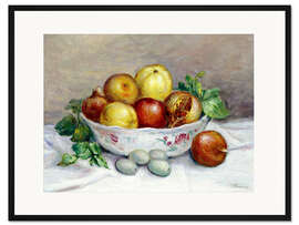 Gerahmter Kunstdruck Stillleben mit einem Granatapfel